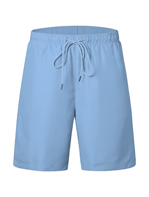 LETAOTAO Big and Tall Swim Trunks for Men Plus Size Swim Shorts Beach Board Shorts Mesh Lining(1X-8X)