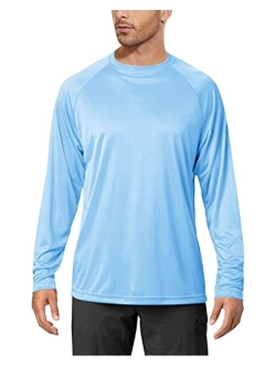 FASKUNOIE Men's UPF 50+ Long Sleeve Shirts Sun Protection Rashguard Beach Hiking Running Fishing Water Swim Shirt