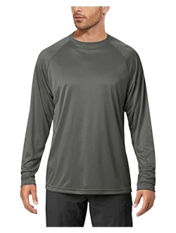 FASKUNOIE Men's UPF 50+ Long Sleeve Shirts Sun Protection Rashguard Beach Hiking Running Fishing Water Swim Shirt