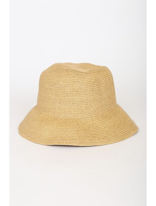 San Diego Hat Company San Diego Hat Co. Bon Voyage Babe Tan Straw Bucket Hat