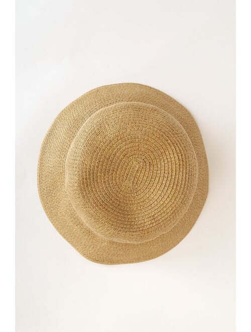 San Diego Hat Company San Diego Hat Co. Bon Voyage Babe Tan Straw Bucket Hat