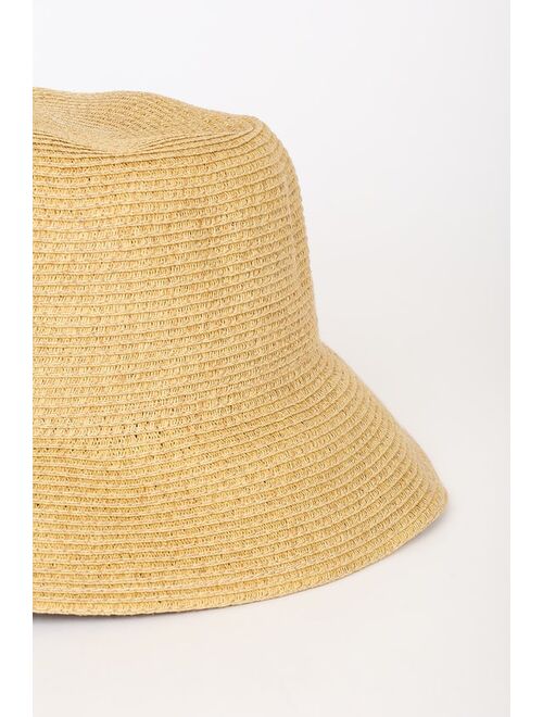 San Diego Hat Company San Diego Hat Co. Bon Voyage Babe Tan Straw Bucket Hat