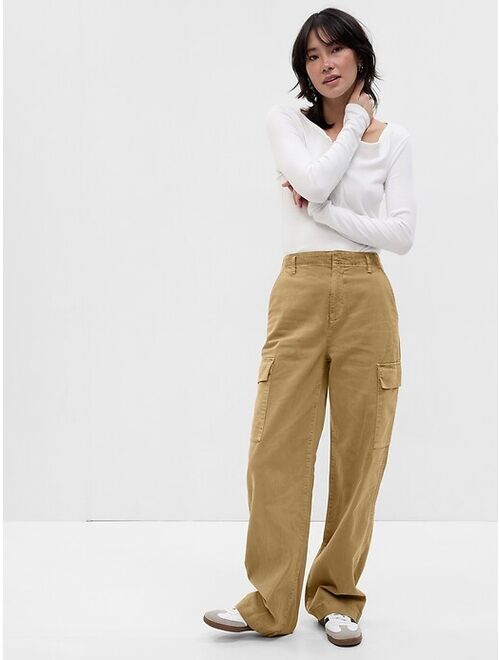 Gap Loose Khaki Cargo Pants with Washwell