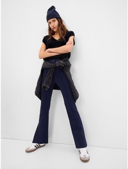 High Rise Ponte Split Flare Pants