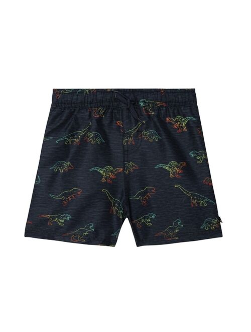 Deux par Deux Boy Printed Boardshort Black Dinosaurs - Toddler|Child