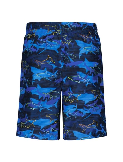 Laguna Big Boys Drawstring Electric Shark Swim Trunks