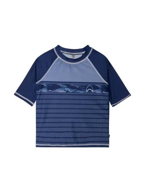 Deux par Deux Boy Printed 3/4 Sleeve Rashguard Navy Blue Sharks - Toddler|Child