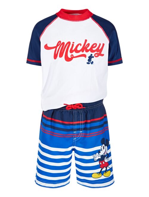 Dreamwave Toddler Boys 2-Pc. Mickey Mouse Rash Guard & Swim Shorts Set