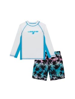 Laguna Little Boys Ombre Palms Swim Set, 2 Piece