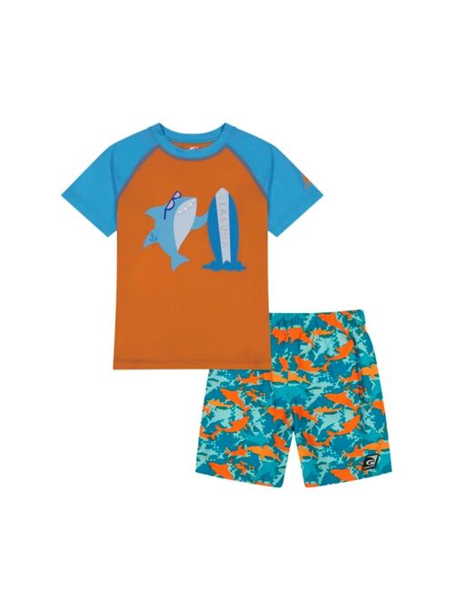 Laguna Toddler Boys Paint Splat Shark Fest Swim Set, 2 Piece