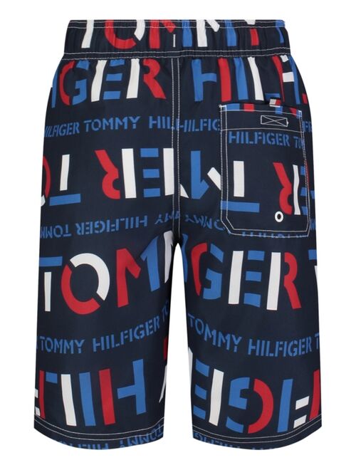 Tommy Hilfiger Big Boys Stencil Print Swim Trunks