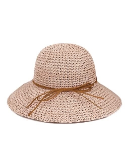 Sydbecs Womens Sun Hats Wide Brim Summer Beach Hat for Women Foldable Travel Straw Hat UPF50+