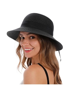 Verabella Women's Sun Hats UV Protection Large Wide Brim Hat Women Packable Sun Hat for Women Straw Hats