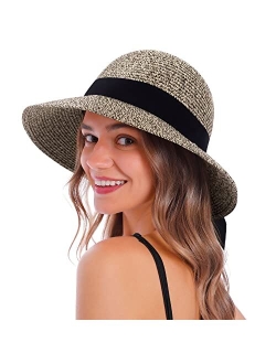 Verabella Women's Sun Hats UV Protection Large Wide Brim Hat Women Packable Sun Hat for Women Straw Hats