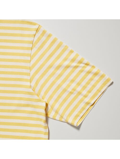 UNIQLO Oversized Striped Half-Sleeve T-Shirt