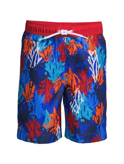 Lands' End Child Boys Husky Printed Swim Trunks