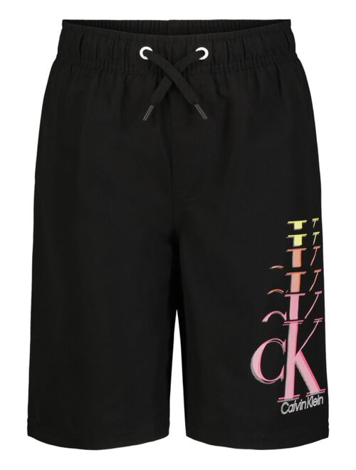 Calvin Klein Big Boys Ombre Logo Swim Trunks