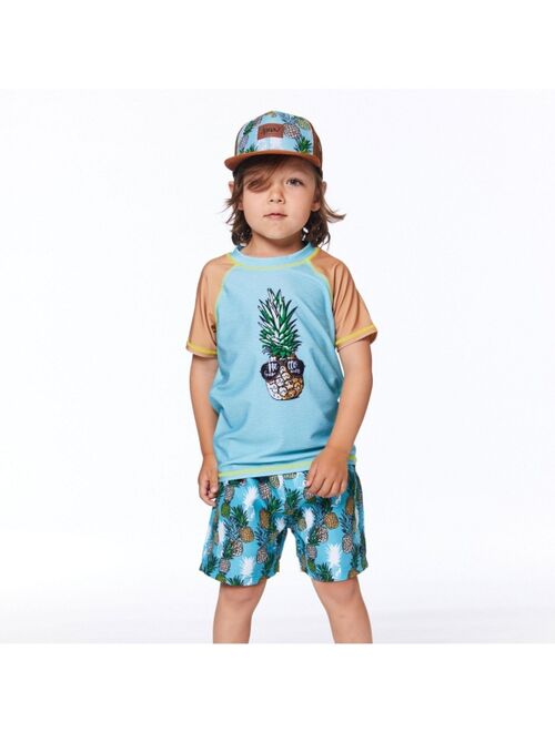 Deux par Deux Boy Printed Boardshort Turquoise Pineapple - Toddler|Child