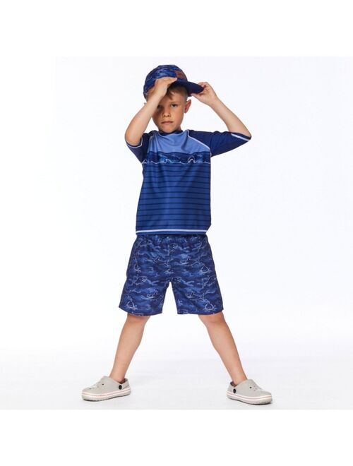 Deux par Deux Boy Printed Boardshort Navy Blue Sharks - Toddler|Child