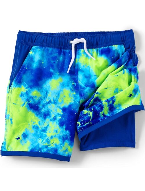 Lands' End Child Boys Husky Stretch Hydroliner Sport Swim Trunk