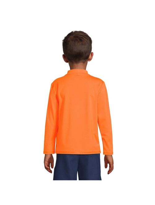 Lands' End Child Boys Husky Long Sleeve Mock Neck Graphic Rash Guard