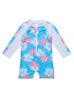 Snapper Rock Baby Boys Moki Sea White Turtle LS Sunsuit