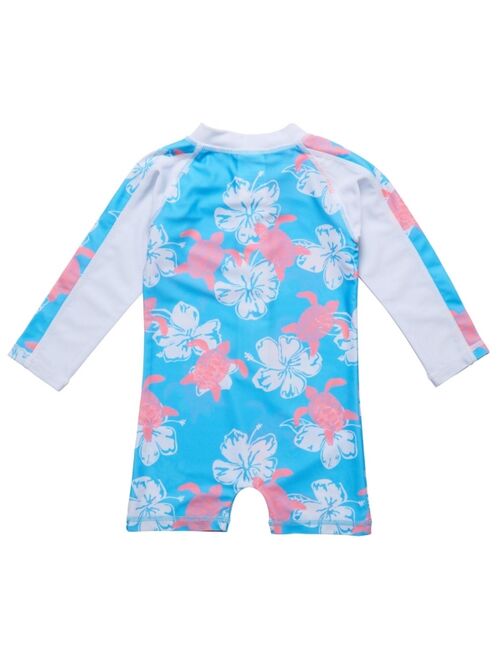 Snapper Rock Baby Boys Moki Sea White Turtle LS Sunsuit