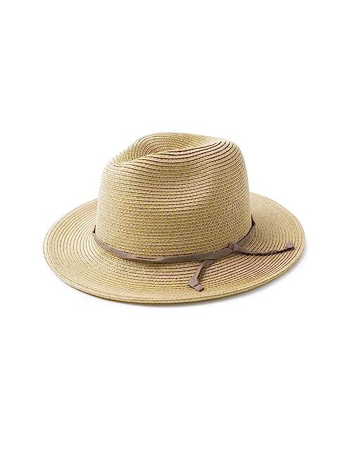 Joywant Womens Straw Fedora Beach Sun Hat, Packable Wide Brim Panama Hat for Women UV UPF50+ Summer Hat-Abby