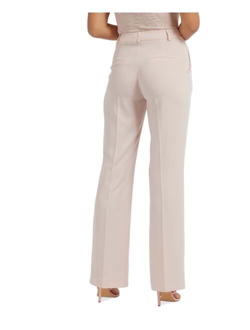 GUESS Women's Carla Stretch Crepe Straight-Leg Pants