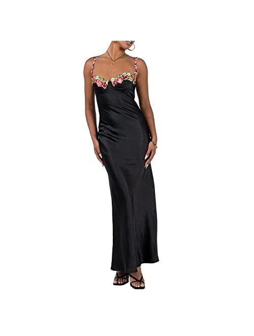 Kmbangi Women Cutout Backless Maxi Dress Sexy Sleeveless Split Cocktail Dresses Bodycon Spaghetti Strap Long Dress Party