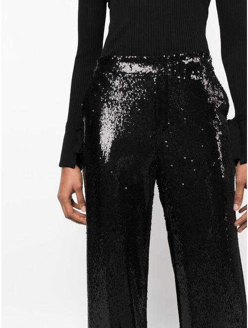 P.A.R.O.S.H. sequinned straight-leg trousers