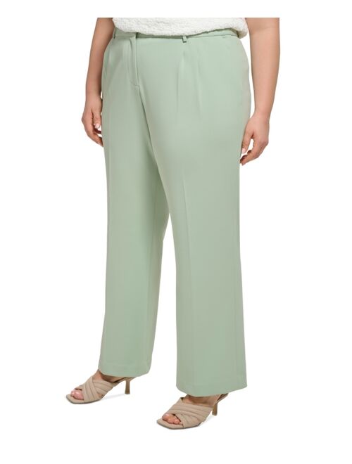 CALVIN KLEIN Plus Size Mid-Rise Wide-Leg Pants