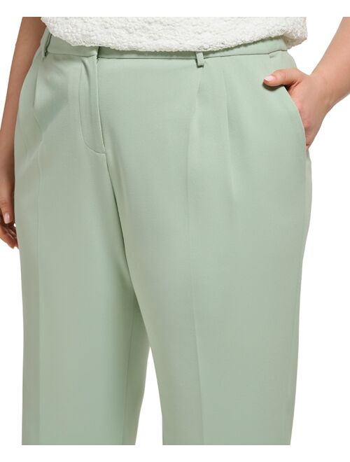 CALVIN KLEIN Plus Size Mid-Rise Wide-Leg Pants