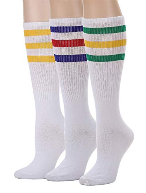 Leotruny 3 Pairs Over the Calf Tube Socks