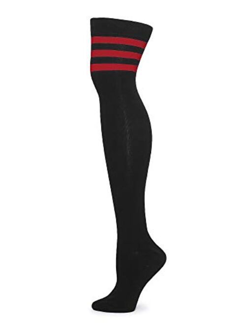 Leotruny Women's Triple Stripes Over the Knee High Socks