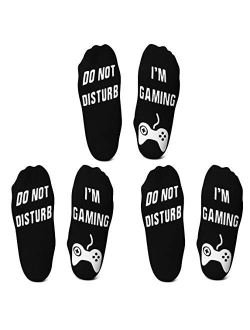 Leotruny 3 Pairs Do Not Disturb I'm Gaming Socks Novelty Cotton Funny Socks Gifts For Men Women Gamers