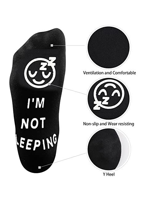 Leotruny I'm Not Sleeping I'm Just Resting My Eyes Novelty Funny Socks Birthday Gifts for Men Women Dad Boyfriend