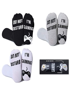 Leotruny Do Not Disturb I'm Gaming Socks Cotton Novelty Funny Socks With Gift Box