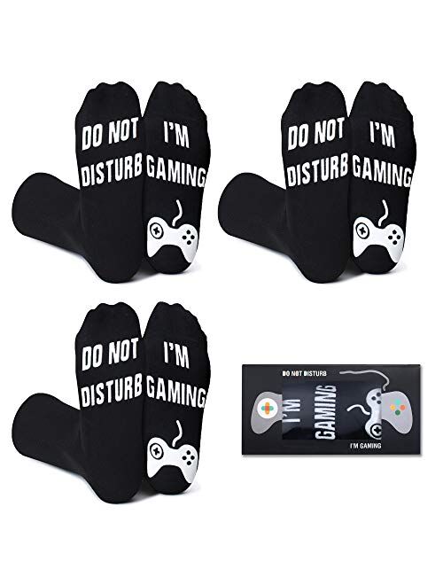 Leotruny Do Not Disturb I'm Gaming Socks Cotton Novelty Funny Socks With Gift Box