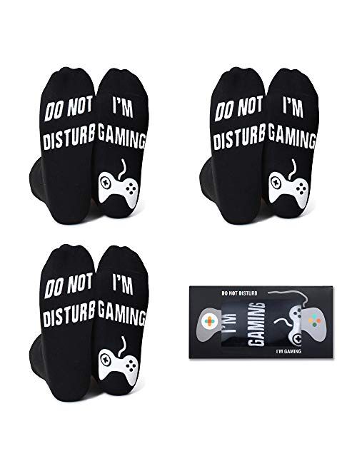 Leotruny Do Not Disturb I'm Gaming Socks Cotton Novelty Funny Socks With Gift Box