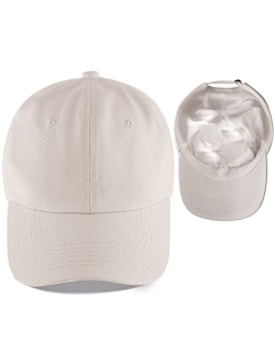 Leotruny Satin Lined Baseball Cap Combats Frizzy Hair Adjustable Dad Hat