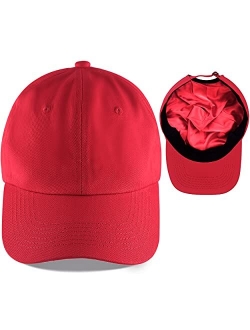 Leotruny Satin Lined Baseball Cap Combats Frizzy Hair Adjustable Dad Hat