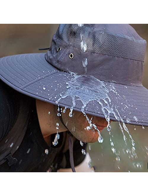 Leotruny Super Wide Brim Bucket Hat UPF50+ Waterproof Sun Hat for Fishing Hiking Camping