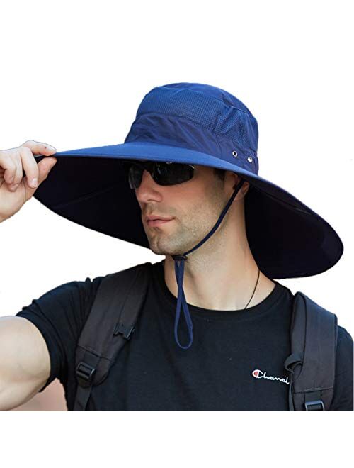 Leotruny Super Wide Brim Bucket Hat UPF50+ Waterproof Sun Hat for Fishing Hiking Camping