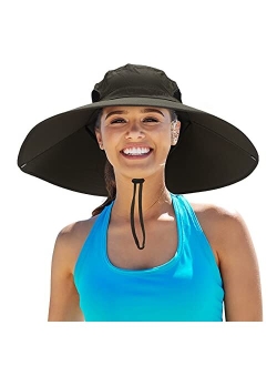 Leotruny Women Super Wide Brim Sun Hat UPF50+ Waterproof Bucket Hat for Fishing, Hiking, Camping