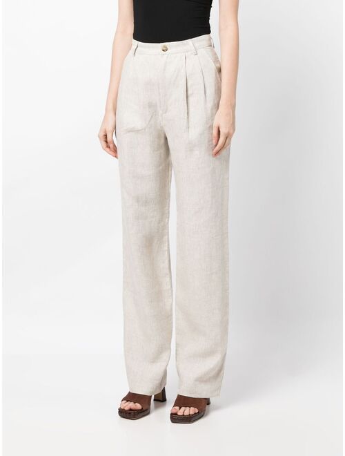 Reformation Mason linen high-waisted trousers