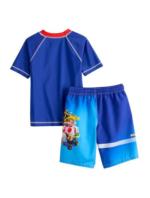 licensed character Boys 4-7 Nintendo Mario Rashguard & Swim Trunks Set