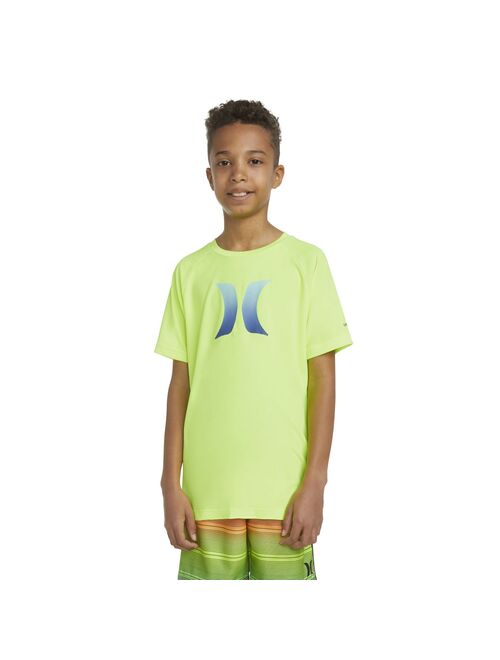 Boys 8-20 Hurley UPF 50+ H2O-Dri Ombre Logo Swim Top