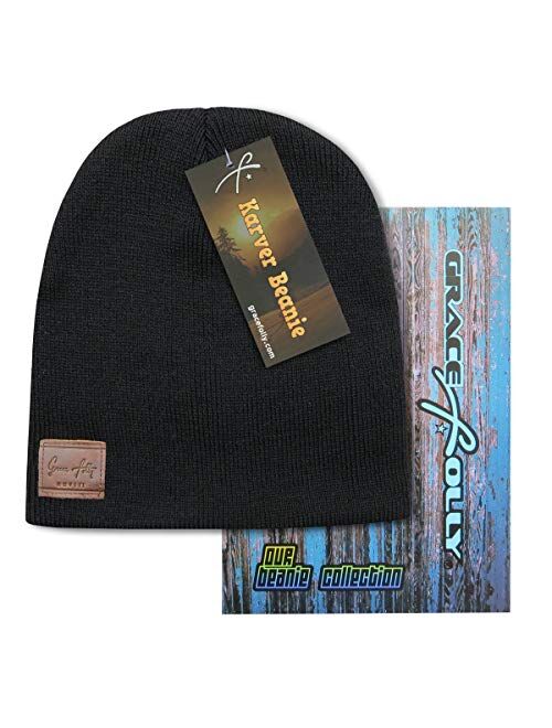 Grace Folly Knit Beanie Hat Cap for Men or Women