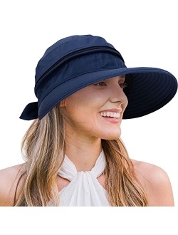 Verabella Womens Beach Hat Summer Lightweight Sun hat for Hiking Sun Protection 2 in 1 Visor Sun Protection Hat